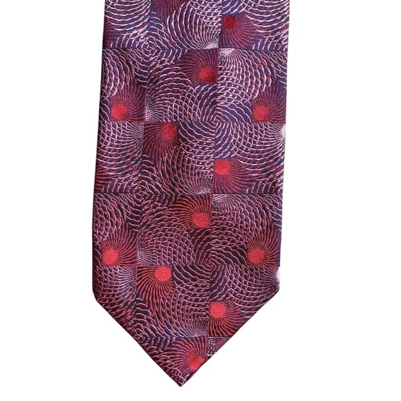 PAUL SMITH Metallic Baroque Silk Geometric Pattern Tie Made in Italy - Picture 4 of 7